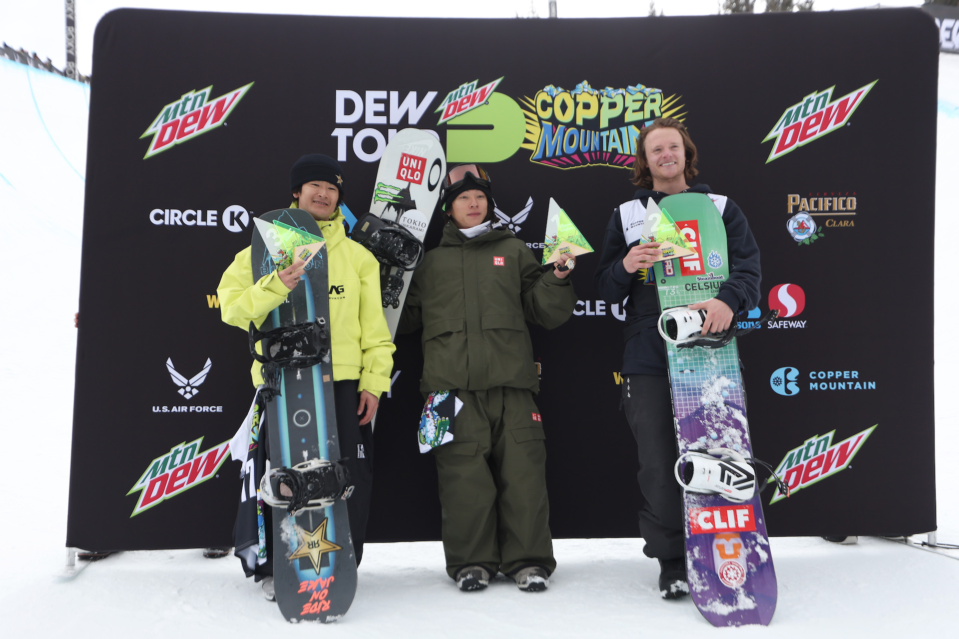 Taylor Gold stands on the podium in second at the Dew Tour (Getty Images)