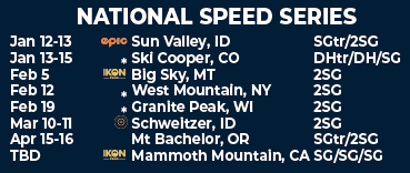 2021 National Speed Series Schedule (updated 2/3)