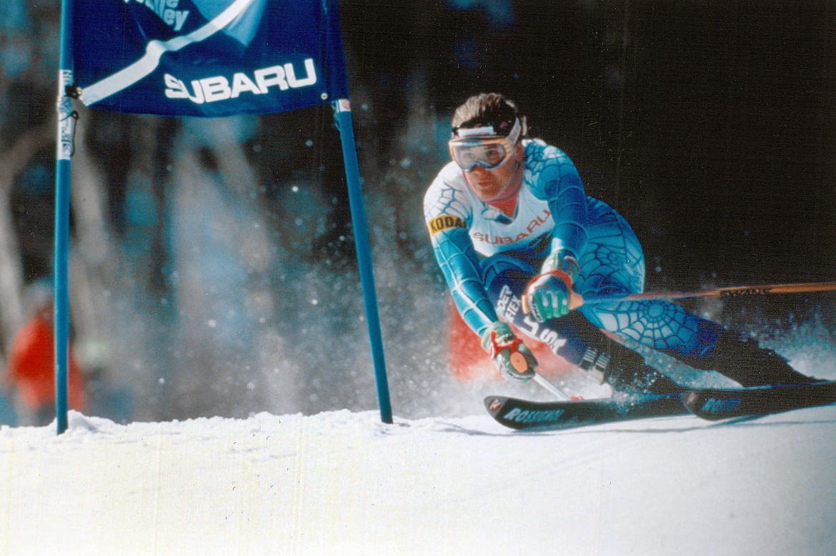 Julie Parisien Skis Giant Slalom at Waterville Valley in 1991