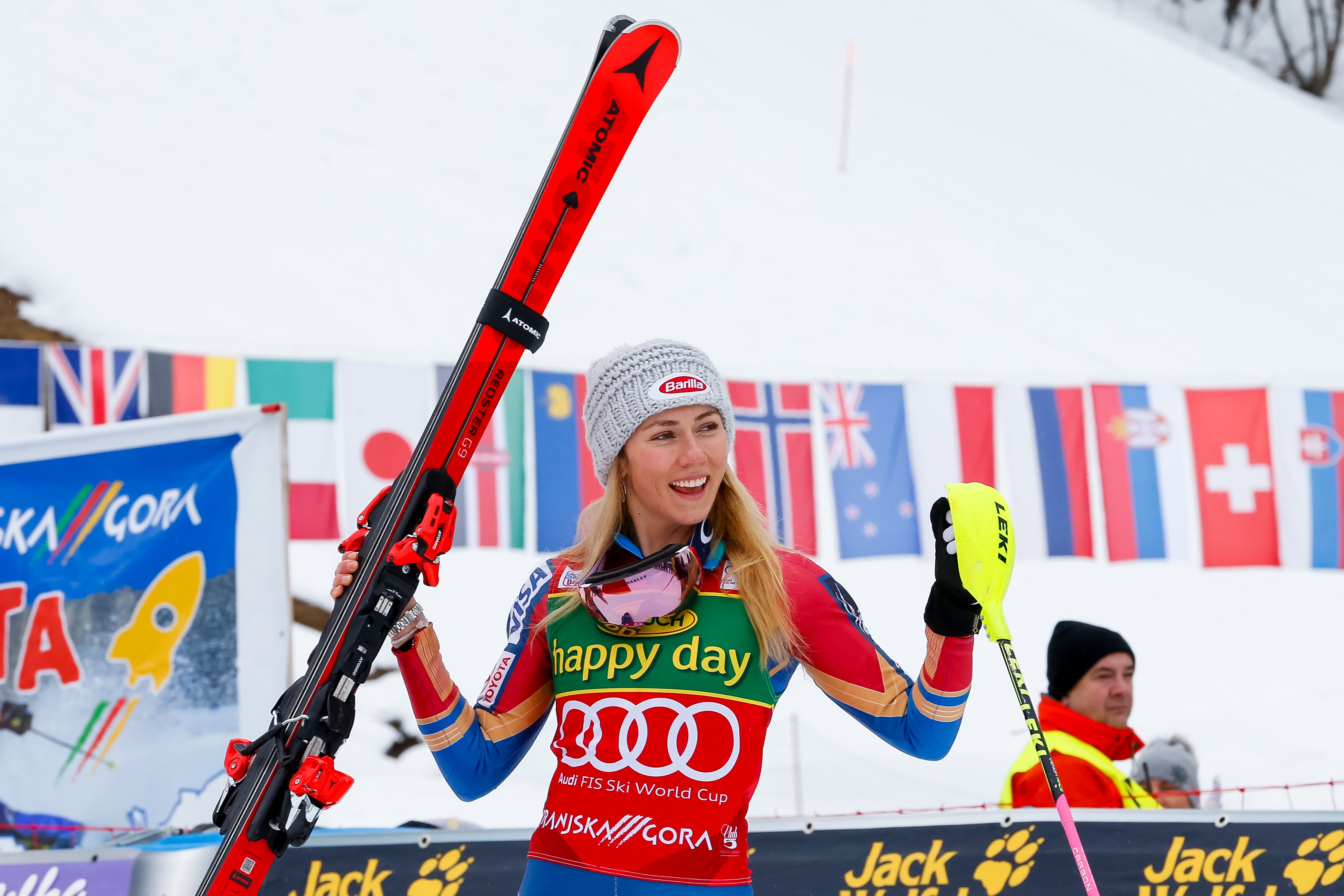 Mikaela Shiffrin celebrates her 40th FIS Ski World Cup win Sunday