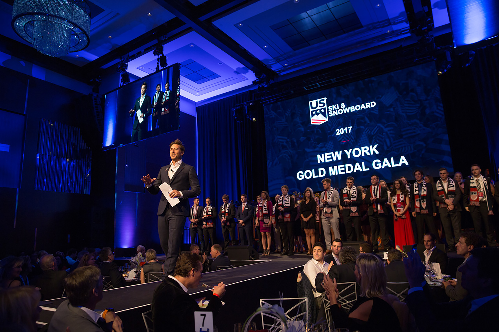 Jonny Moseley introduces athletes at last year's New York Gold Medal Gala.