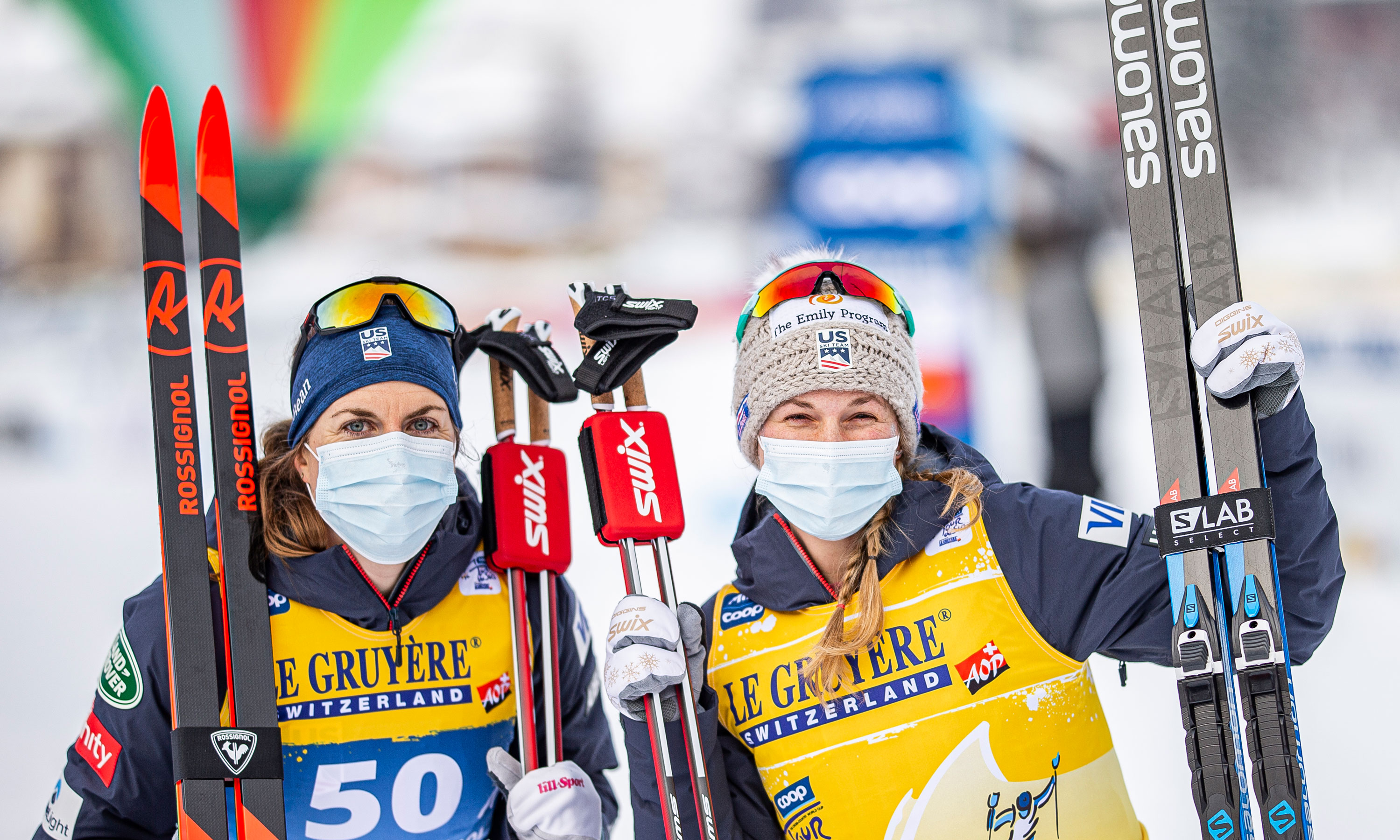 Rosie Brennan and Jessie Diggins finished 1-2 in Tuesday's fourth stage of the FIS Tour de Ski in Toblach, Italy. (Getty Images/NordicFocus - Federico Modica)