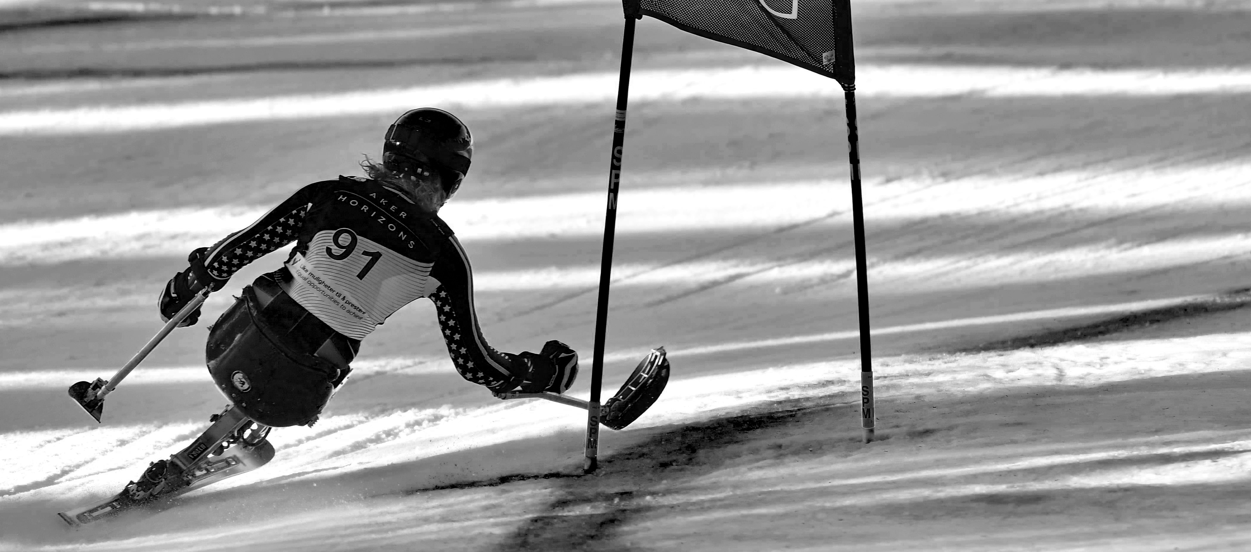 Ravi Drugan of USA competes in the Men's Sitting Downhill race at the World Para Snow Sports Championships at Hafjell on January 14, 2022 in Lillehammer, Norway. (Photo by Alex Livesey/Getty Images)
