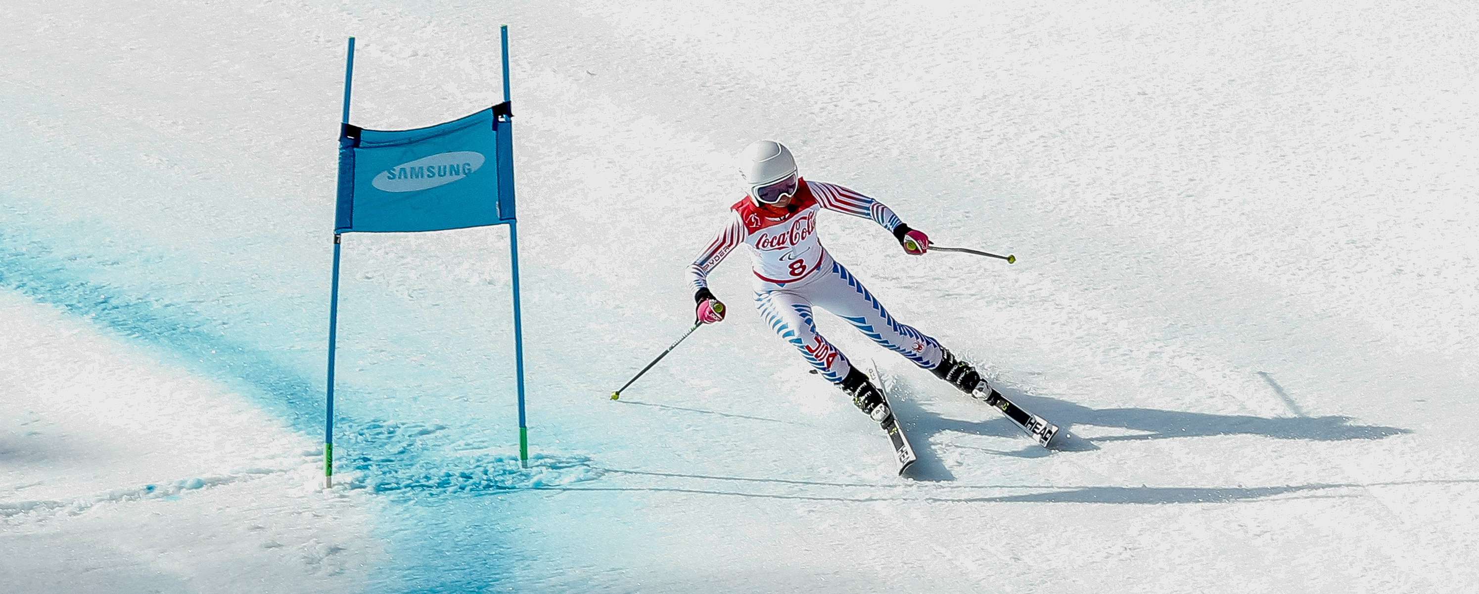 Danelle Umstead competes in the Women's Super Combined, Visually Impaired event during the 2018 Paralympic Games in PyeongChang