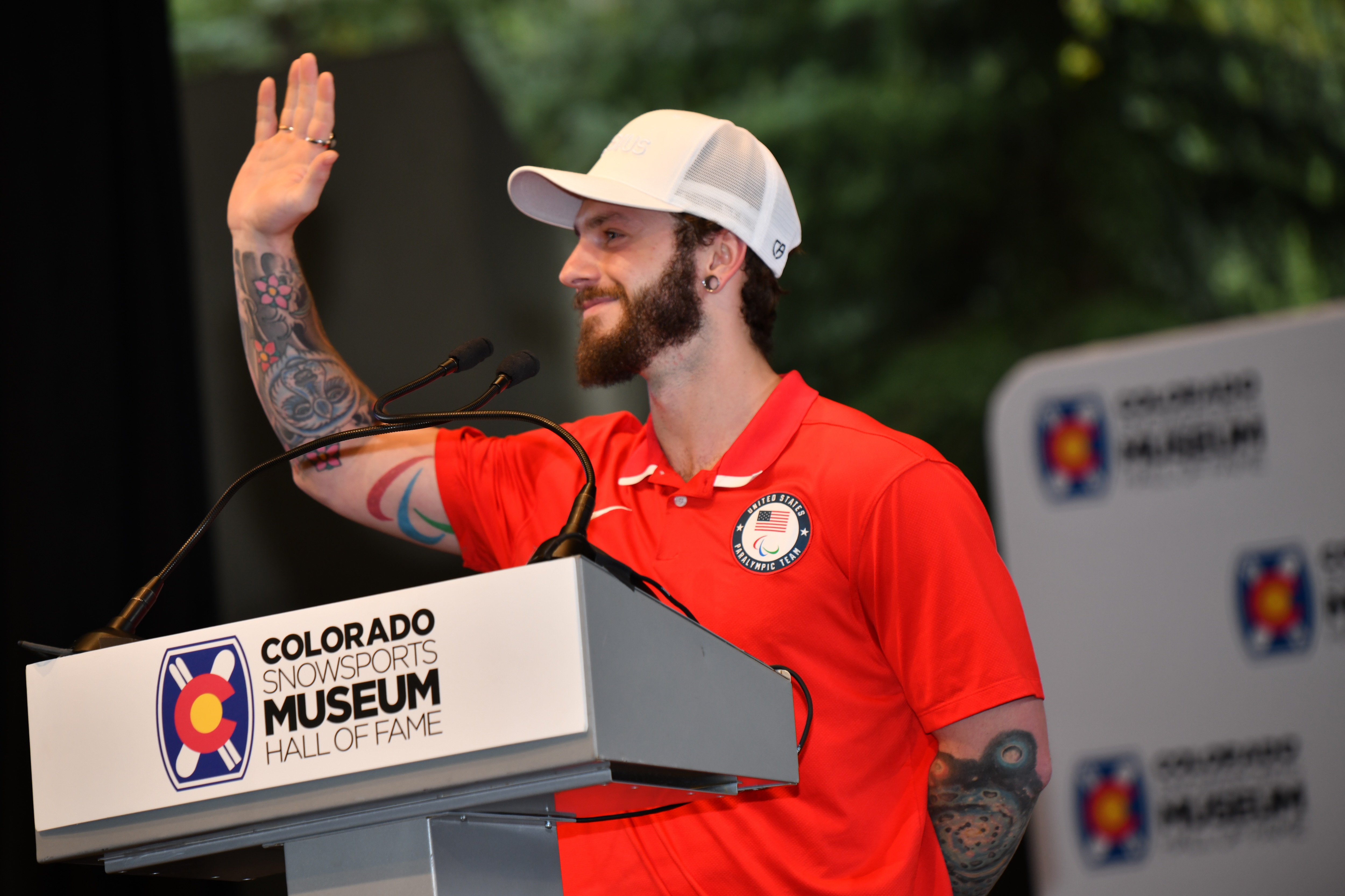 Noah Elliott receiving his Adaptive Athlete of the Year Award