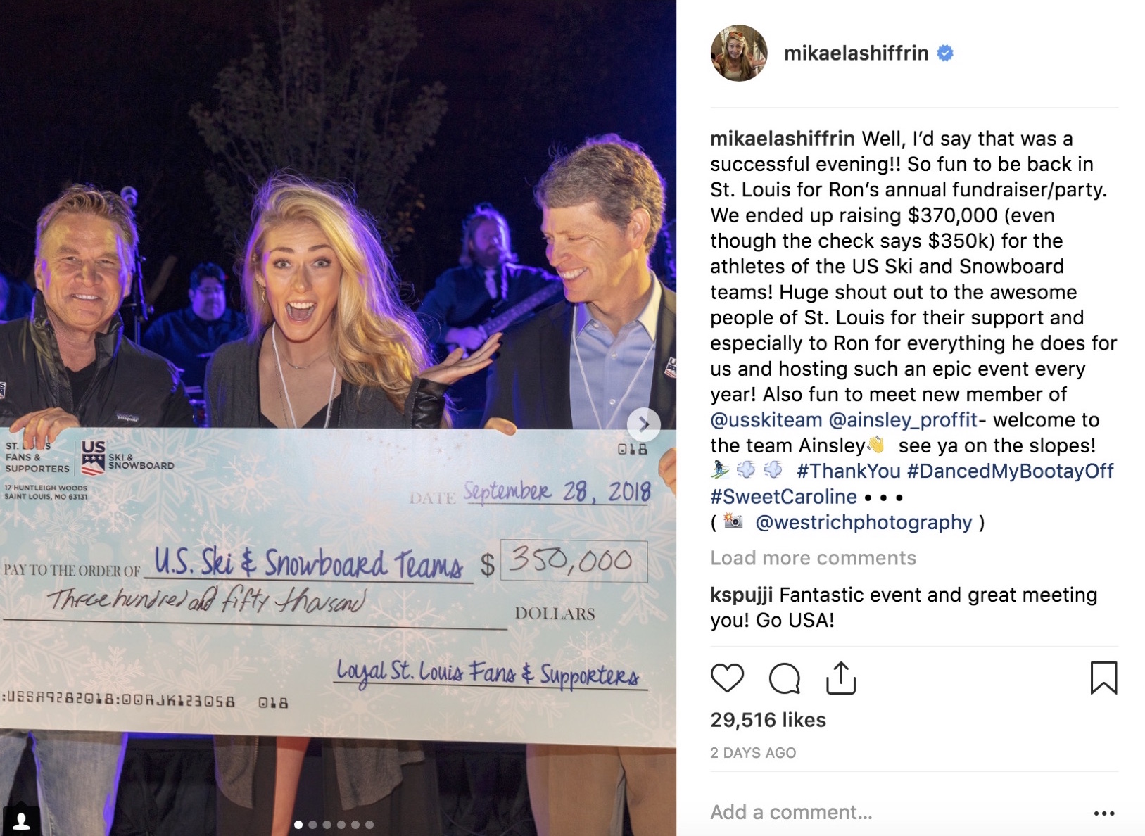 Mikaela Instagram Post - St. Louis Event