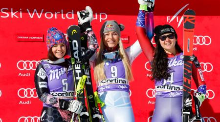Jackie Wiles Stands Atop Podium in Cortina d'Ampezzo