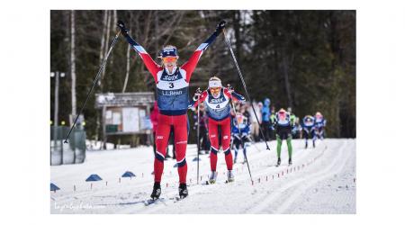Jessie Diggins won the classic sprint Friday on the opening day of the SuperTour Finals at Craftsbury, Vermont. (Craftsbury Outdoor Center)