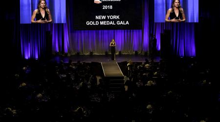 Jessie Diggins gave the keynote speech at the 52nd annual New York Gold Medal Gala