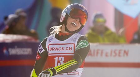 Mikaela Shiffrin Third in St. Moritz Super-G