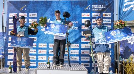 Men's slopestyle podium