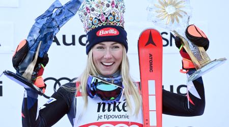 Mikaela Shiffrin sports a crown after win in Jasna Slalom.