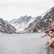 Women Dive in the Frigid Inca Lake in Portillo
