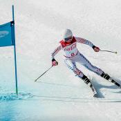 Danelle Umstead competes in the Women's Super Combined, Visually Impaired event during the 2018 Paralympic Games in PyeongChang