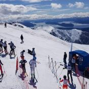Masters waiting at the start of the 2023 FIS Racers waiting at the Start of Masters Cup event September 17-19, 2023 at Catedral in Bariloche, Argentina
